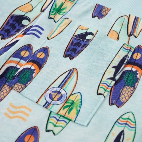 Szorty dziecięce ze sznurkiem ściągającym, jasnoniebieski melanż, 128 Lumarko!