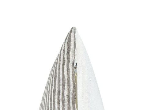 2 lniane poduszki deoracyjne w paski 50 x 50 cm szaro-białe KANPAS