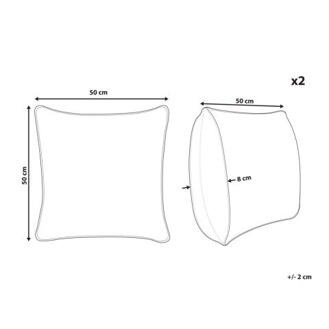 2 lniane poduszki deoracyjne w paski 50 x 50 cm szaro-białe KANPAS