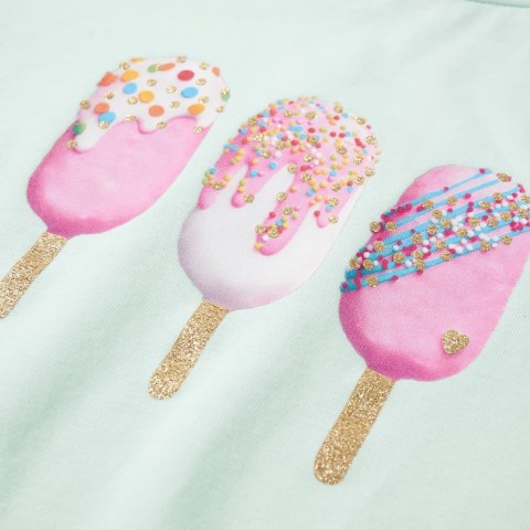 Koszulka dziecięca z krótkimi rękawami, jasnomiętowa, 128 Lumarko!