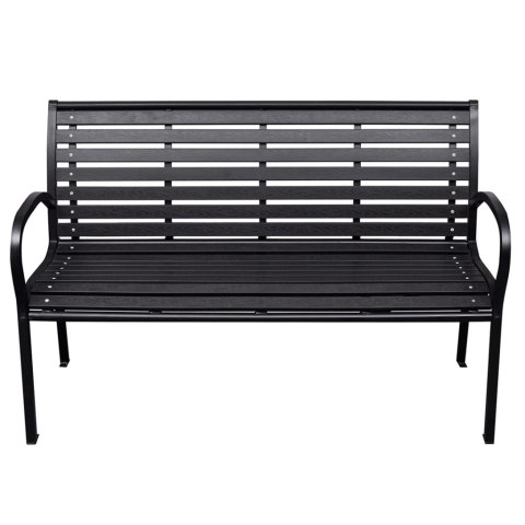 Ławka ogrodowa, czarna, 116 cm, stal i WPC Lumarko!