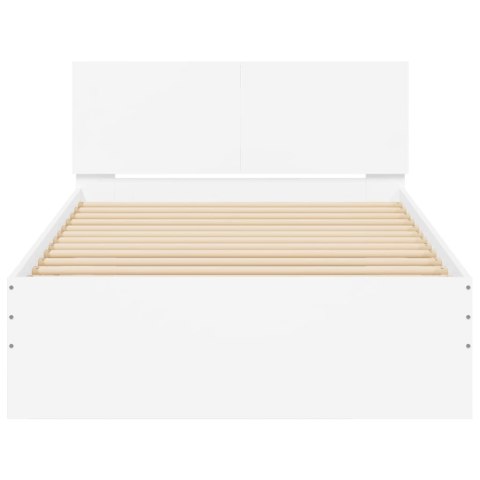 Rama łóżka z wezgłowiem i LED, biała, 100x200 cm Lumarko!