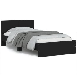 Rama łóżka z wezgłowiem i LED, czarna, 100x200 cm Lumarko!