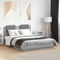 Rama łóżka z wezgłowiem i LED, szary dąb sonoma, 135x190 cm Lumarko!