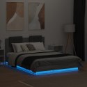Rama łóżka z wezgłowiem i LED, szary dąb sonoma, 135x190 cm Lumarko!