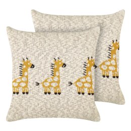 2 bawełniane poduszki dla dzieci w żyrafy beżowe CHILARI Lumarko!