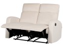 Sofa 2-osobowa welurowa z manualną funkcją relaksu biała VERDAL Lumarko!