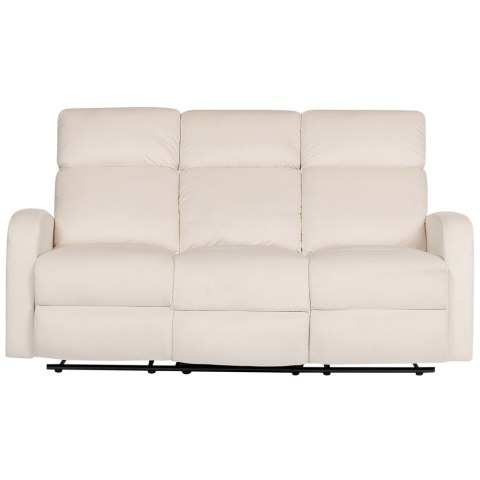 Sofa 3-osobowa welurowa z elektryczną funkcją relaksu biała VERDAL Lumarko!