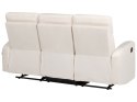 Sofa 3-osobowa welurowa z elektryczną funkcją relaksu biała VERDAL Lumarko!