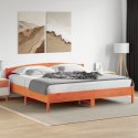 Rama łóżka z wezgłowiem, woskowy brąz, 200x200 cm, sosnowa Lumarko!