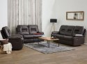 Sofa z manualną funkcją relaksu 3-osobowa ekoskóra brązowa BERGEN Lumarko!