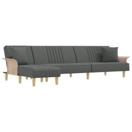 Sofa rozkładana L, ciemnoszara, 279x140x70 cm, tkanina Lumarko!