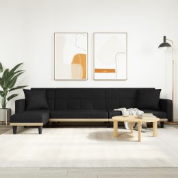 Sofa rozkładana L, czarna, 275x140x70 cm, tkanina Lumarko!
