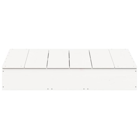 Piaskownica z pokrywą, biała, 111x111x19,5 cm, drewno sosnowe Lumarko!