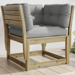 Fotel ogrodowy z podłokietnikami i poduszkami, drewno sosnowe Lumarko!