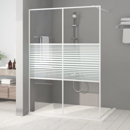 Ścianka prysznicowa, biała, 140x195 cm, przezroczyste szkło ESG Lumarko!