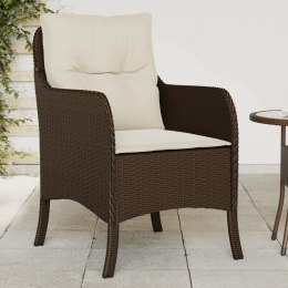 Krzesła ogrodowe z poduszkami, 2 szt., brązowe, polirattan Lumarko!