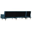 Sofa rozkładana L, niebieska, 271x140x70 cm, aksamit Lumarko!