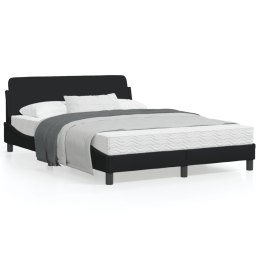 Rama łóżka z zagłówkiem, czarna, 140x190 cm, obita tkaniną Lumarko!