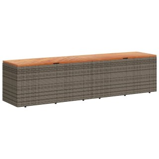 Skrzynia ogrodowa, szara, 220x50x54 cm, polirattan i akacja Lumarko!