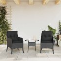 Krzesła ogrodowe z poduszkami, 2 szt., czarne, polirattan Lumarko!