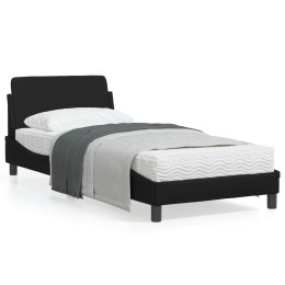 Rama łóżka z zagłówkiem, czarna, 90x200 cm, sztuczna skóra Lumarko!