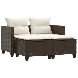 2-osobowa sofa ogrodowa z podnóżkami, brązowa, polirattan Lumarko!
