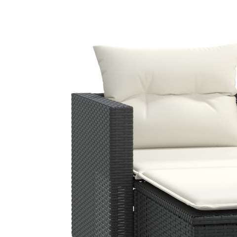2-osobowa sofa ogrodowa z podnóżkami, czarna, polirattan Lumarko!