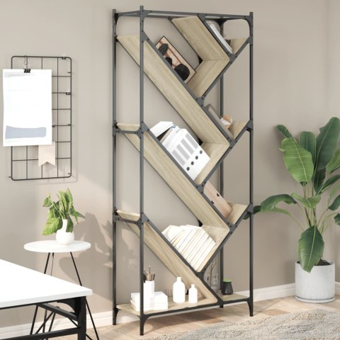 Regał, dąb sonoma 79x30x180 cm, materiał drewnopochodny i metal Lumarko!
