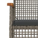 5-częściowy zestaw mebli ogrodowych z poduszkami, szary, rattan PE Lumarko!