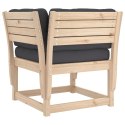 Krzesło ogrodowe z podłokietnikami i poduszkami, drewno sosnowe Lumarko!