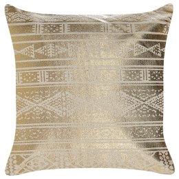 Bawełniana poduszka dekoracyjna w geometryczny wzór 50 x 50 cm złota OUJDA Lumarko!
