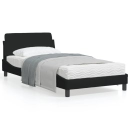 Rama łóżka z zagłówkiem, czarna, 100x200 cm, obita tkaniną Lumarko!