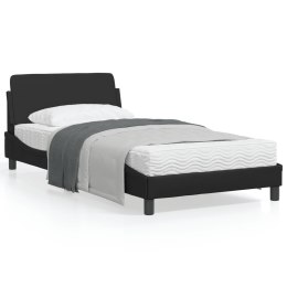 Rama łóżka z zagłówkiem, czarna, 100x200 cm, sztuczna skóra Lumarko!