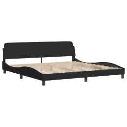 Rama łóżka z zagłówkiem, czarna, 200x200 cm, aksamitna Lumarko!