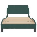 Rama łóżka z zagłówkiem, ciemnozielona, 100x200 cm, aksamitna Lumarko!