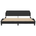 Rama łóżka z zagłówkiem, czarna, 180x200 cm, sztuczna skóra Lumarko!