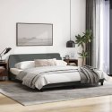 Rama łóżka z zagłówkiem, ciemnoszara, 180x200 cm, obita tkaniną Lumarko!