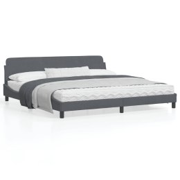 Rama łóżka z zagłówkiem, ciemnoszara, 200x200 cm, aksamitna Lumarko!