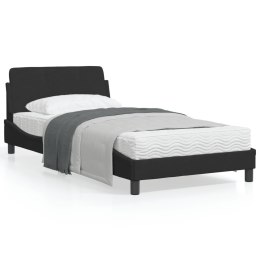 Rama łóżka z zagłówkiem, czarna, 100x200 cm, aksamitna Lumarko!