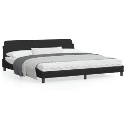 Rama łóżka z zagłówkiem, czarna, 200x200 cm, obita tkaniną Lumarko!