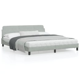 Rama łóżka z zagłówkiem, jasnoszara, 180x200 cm, aksamitna Lumarko!