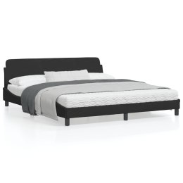 Rama łóżka z zagłówkiem, czarna, 180x200 cm, aksamitna Lumarko!
