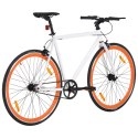 Rower single speed, biało-pomarańczowy, 700c, 59 cm Lumarko!