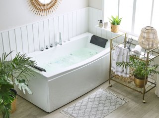 Wanna LED z hydromasażem 173 x 82 cm biała MOOR