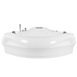 Wanna narożna LED z hydromasażem i glośnikiem Bluetooth 210 x 145 cm biała MONACO Lumarko!
