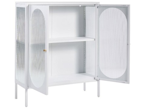 Witryna dwudrzwiowa metalowa biała SARRE