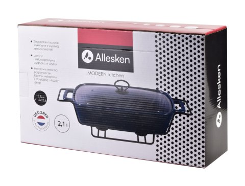 MODERN KITCHEN Naczynie z podgrzewaczem 2,1L 41,5x25,6xh15cm granatowe Lumarko!