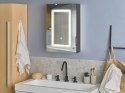 Szafka łazienkowa wisząca z lustrem LED 40 x 60 cm czarna CONDOR Lumarko!