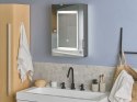 Szafka łazienkowa wisząca z lustrem LED 40 x 60 cm czarna MALASPINA Lumarko!